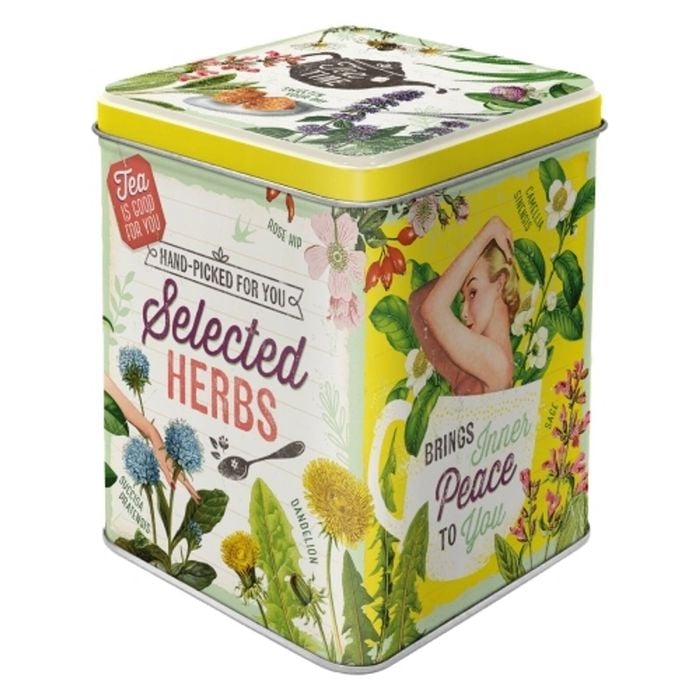 Nostalgic Art 7.5x9.5cm Tea Storage Tin Selected Herbs Container
