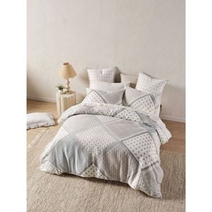 Linen House Queen Avene Cloud Cotton Quilt Cover Set - Blue
