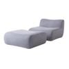 MIUZ 2PC Grey Modular Sofa Lounge Set, Modern 1 Armless Chair & 1 Ottoman