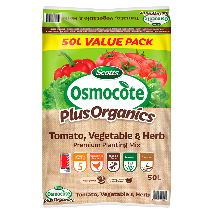 Scotts Osmocote Plus 50L Tomato, Vegetable And Herb Premium Planting Mix