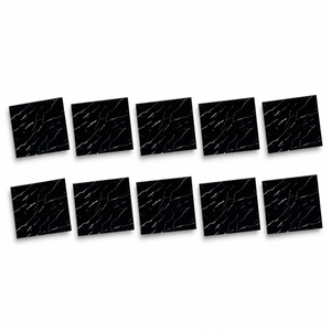 SOGA Peel & Stick Floor and Wall Tiles 30 x 30cm 10 Pack Black Faux Marble