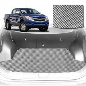 6D Diamond Car Boot Mat for Mazda BT-50 (J97M)2006-2011-Cargo Mat-Grey-Outback GT