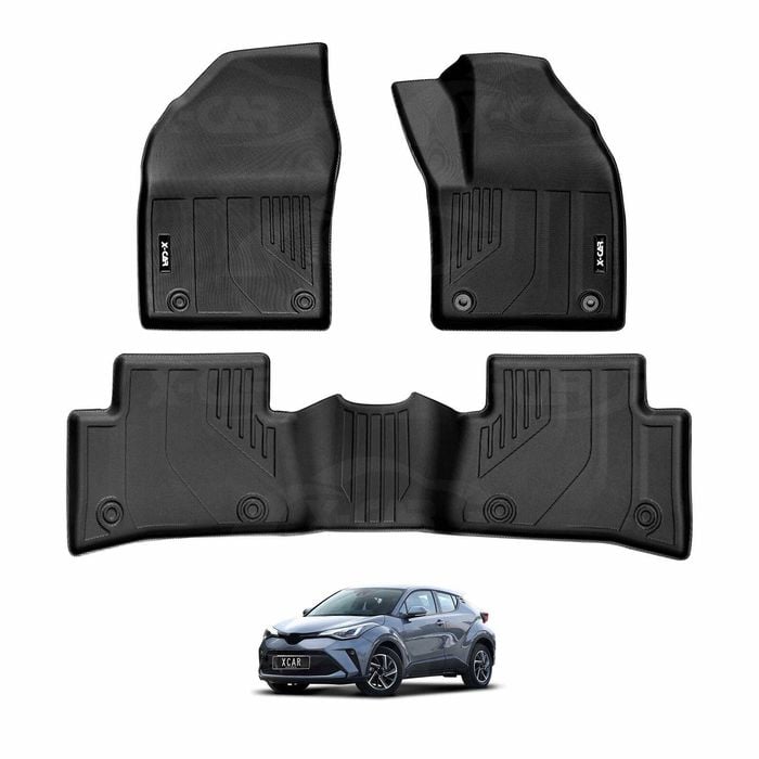 3D Floor Mats for Toyota C-HR CHR 2016-2023 Heavy Duty All Weather Car Mats Carpet Liner Set