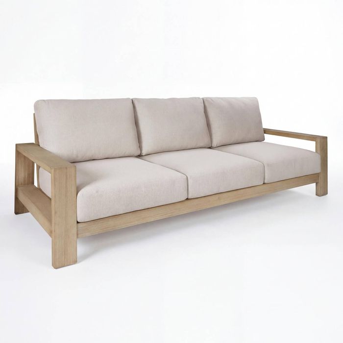 Stud 3 Seater Outdoor Sofa Lounge White Wash