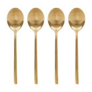 Argon Tableware Stainless Steel Dessert Spoons - 20cm - 8x Durable Rust Resistant Stainless Steel Dishwasher Safe Flatware Set