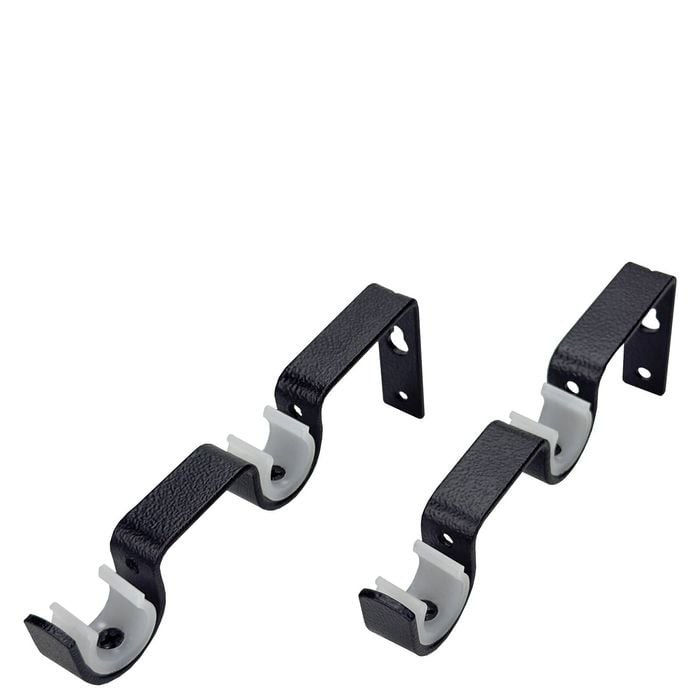 Pillar 16/25mm Black Double Universal Curtain Rod Bracket