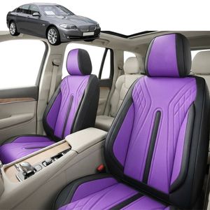 Australian Goose Front Seat Covers for BMW 5 Series 2010 - 2016 (F07 F10 F11) - PU Leather, Purple (2pc)