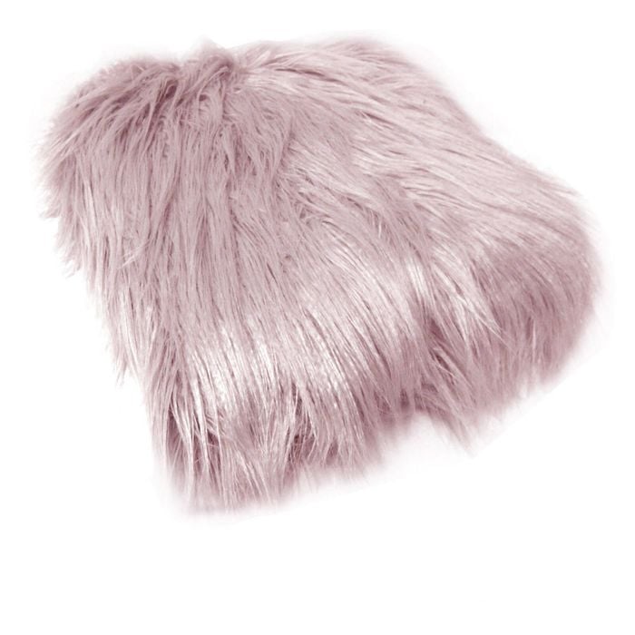 Mia Luxury Long Hair Faux Fur Throw Rug 127 x 152 cm Dusty Pink