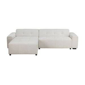 Quinn 4 Seater Upholstered Sofa with Reversible Chaise Beige