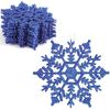 Catzon 12Pcs Christmas Snowflake Hanging Decor for Xmas Trees-DarkBlue