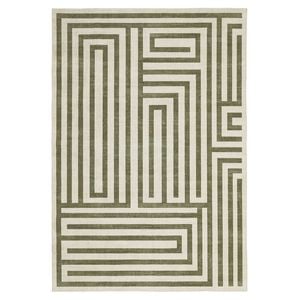 Loopsie-330cm X 240cm-waimea Green Geometric Washable Rug
