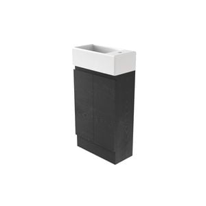 Stein 480 x 240 x 745mm Black Select Floor Standing Handleless Compact Vanity