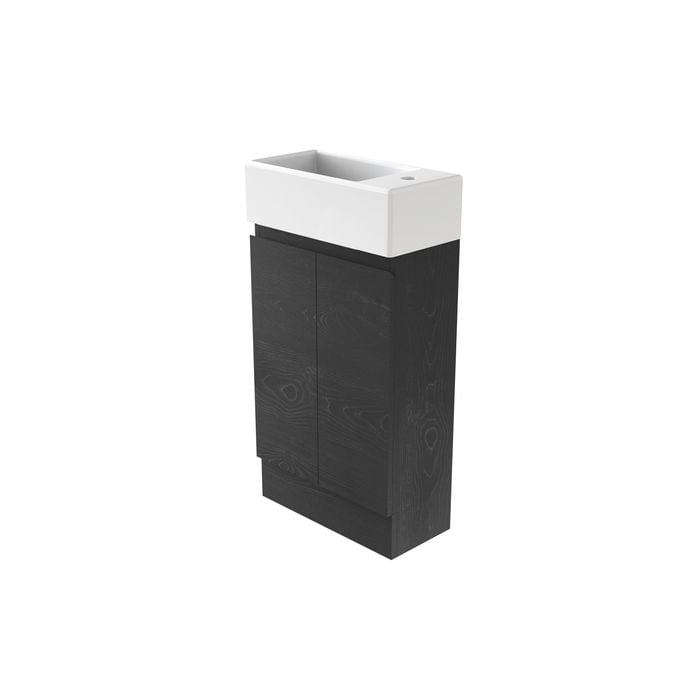 Stein 480 x 240 x 745mm Black Select Floor Standing Handleless Compact Vanity