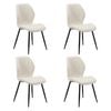 Oikiture Set of 4 Dining Chairs Upholstered Boucle White