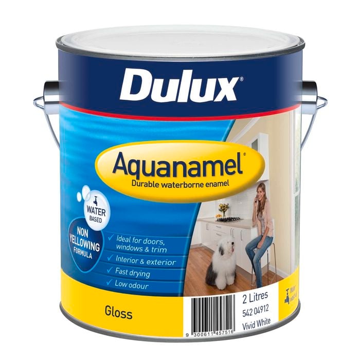 Dulux 2L Enamel Paint Aquanamel Gloss White
