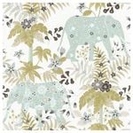 Elephant Wallpaper Green and Blue