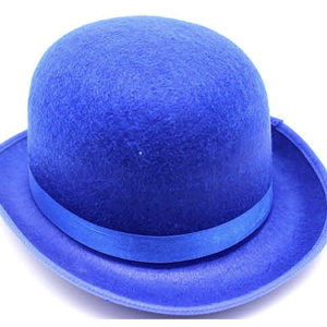 BOWLER HAT Party Vintage Costume Derby Felt Dance Halloween in Blue