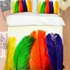 3D Color Feather 383 Bed Pillowcases Quilt King Size