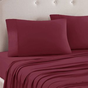 Art Terrace Microfiber Sheet Set King 33cm Wall Cherry