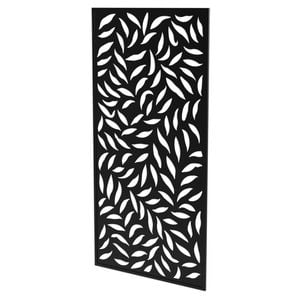 ProtectorAl 1695 x 900 x 20mm Black Aluminium Composite Large Leaf Framed Decorative Screen Panel