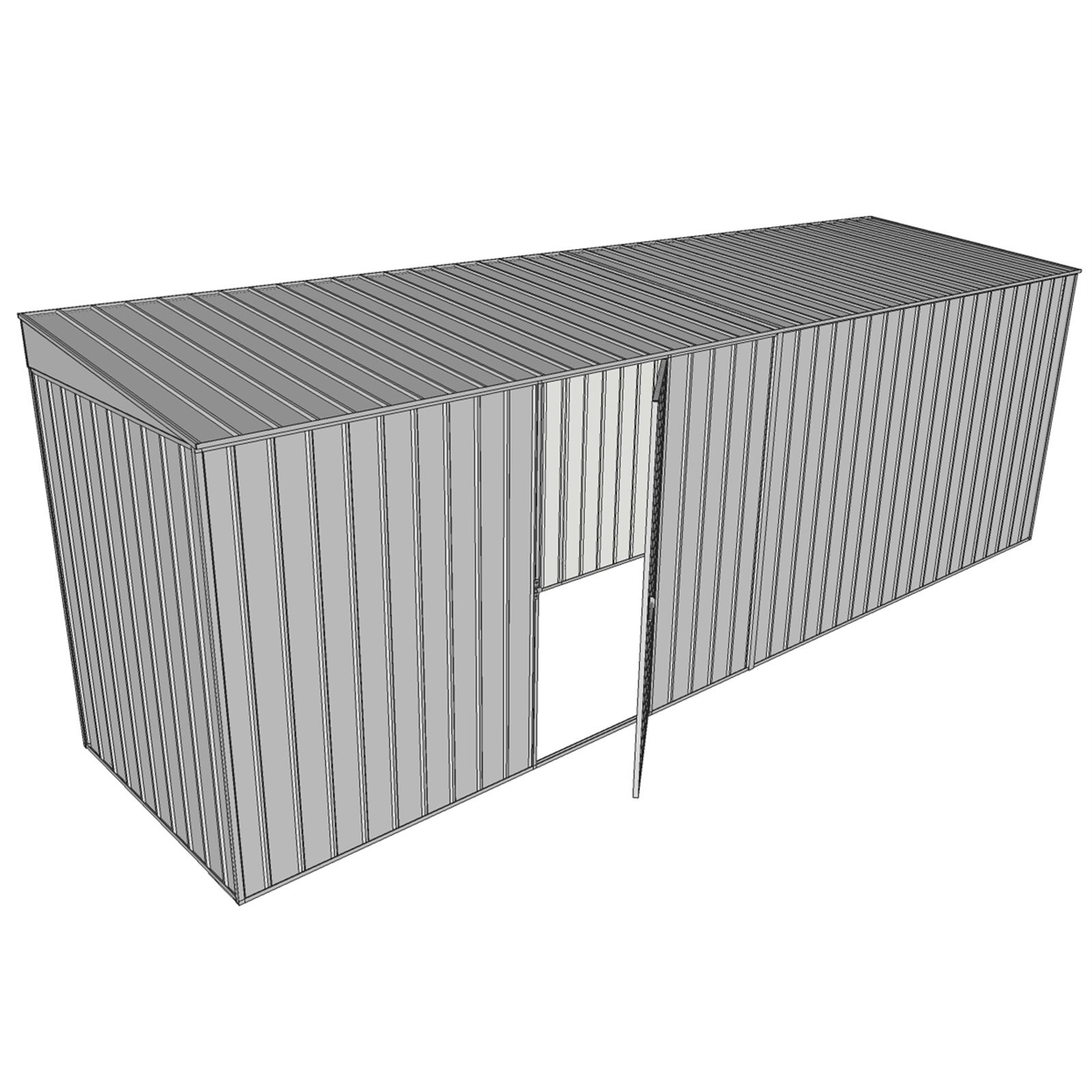 Build-a-Shed 1.5 x 6 x 2m Single Hinged Side Door Skillion Shed - Cream thumbnail 2