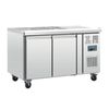 Polar Counter Fridge U-series 2 Door Glass Double Doors 205l 1360mm Stainless Steel