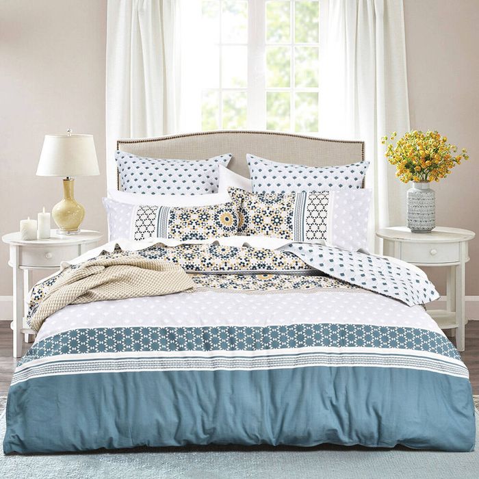 Renee Taylor King 300 TC Cotton Reversible Bedroom Quilt Cover Set Benitta
