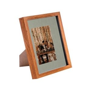 Nicola Spring Acrylic 3D Box Photo Frame with 4" x 6" Mount - 8" x 10"  - Dark Wood