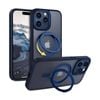 Magnetic MagSafe Phone Shockproof Case Ring Stand Cover - For Apple iPhone 15 Pro (Blue)