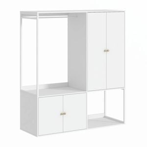 Cosmoliving White Multi-compartment Wardrobe Cabinet