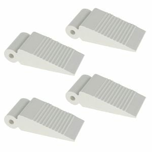 Adoored Small White Rubber Door Wedge - 4 Pack