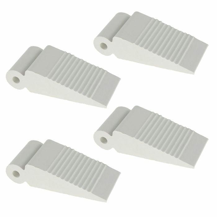Adoored Small White Rubber Door Wedge - 4 Pack