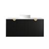 Attica Mellini 1200mm Matte Black Wave Vanity With Carrara Stone Top 
