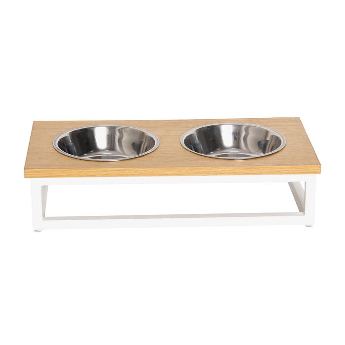 Art & Bob Elevated Metal Double Pet Bowl