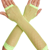 12x Long Elbow Length Fishnet Gloves Fingerless 70s 80s Wos Costume Party Bulk in Fluro Yellow