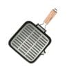 SOGA 24cm Ribbed Cast Iron Square Steak Frying Grill Skillet Pan