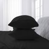 LINENOVA 2PCS Bamboo Blend Cooling Pillowcases Pillow Case - Black,King