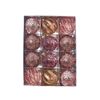 Catzon 12 Pcs 8cm Christmas Ball Ornaments with Stuffed Delicate Sparkling for Xmas Party Wedding-Rose Gold
