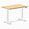 Desky Dual Mini White Oak Hardwood Sit To Stand Desk 1000x600mm White Frame