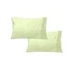 Bloomington 600TC Pair of Solid Color No Flap Standard Pillowcases Green 48 x 74 cm