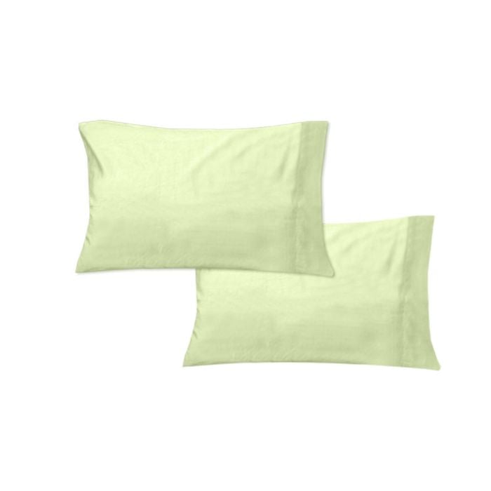 Bloomington 600TC Pair of Solid Color No Flap Standard Pillowcases Green 48 x 74 cm