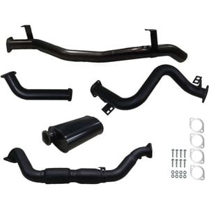 Ignite Exhausts Turbo Back For Toyota Landcruiser 79 Series V8 S/cab 3" Cat & Muffler Black Aluminised Steel