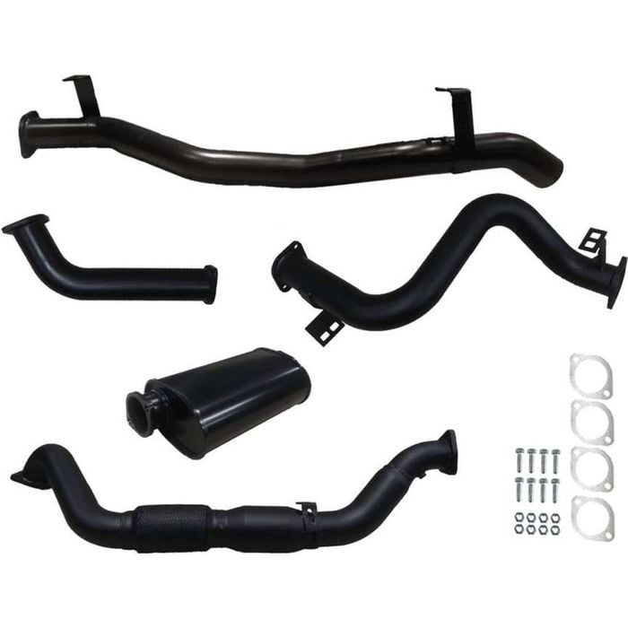 Ignite Exhausts Turbo Back For Toyota Landcruiser 79 Series V8 S/cab 3" Cat & Muffler Black Aluminised Steel