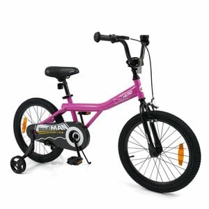 Costway 45cm Kid Bike Training Wheel Adjustable Bell Beginner Pink
