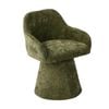 Oikiture Dining Chair Swivel Armchair Lounge Accent Chairs Chenille Green