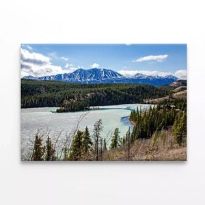 River with Trees, Mountains  Print 100% Australian Made 120 x 90cm  (Stretched)