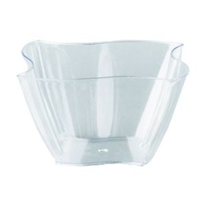 12x 10pc Partyware Reusable Mini Dish Wave Bowls Set Tableware 72x72x48mm Clear