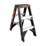 Gorilla 3 Step Fibreglass Double Sided Ladder Silverback 180kg 