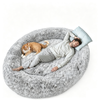 Advwin Extra Large Human Dog Bed Plush High Density Foam Bolster Removable Cover