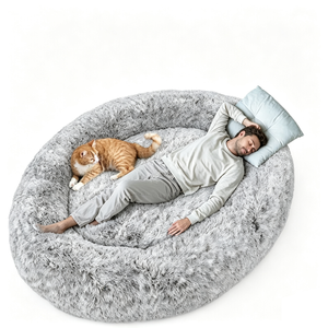 Advwin Extra Large Human Dog Bed Plush High Density Foam Bolster Removable Cover